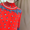 Women Fashion New Autumn Pleated Dresses Tidal Print Loose Big Size Dress