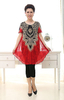 Womens Fashion T-shirts Knit print short sleeve Ladies skirts 01