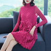 Winter Women Pleated Fashion New Tidal Lace High Quality Popular Big Size Dress
