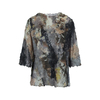 Pleated T-shirt Women's New Summer Round Neck Ruffle Print Short Sleeve Tops