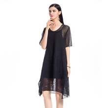 Women Pleats Loose Tidal Big Size High-end Ladies Chiffon Dress
