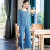 Women Pleated 2020 New Tops Pants Fashion Two Pieces Clothing Set