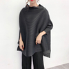 Autumn Women Pleated Fashion New Tidal Loose Big Size Fashion New Bat Sleeved Tops Shirts