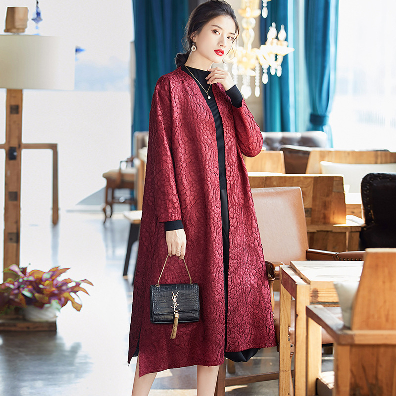 Pleated Autumn East 2019 New Foreign Style Large Size Jacket Pleated Long Windbreaker Coat