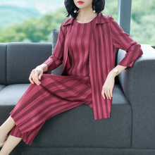 Spring Autumn Women Fashion New Pleated Jackets Trousers Clothing Sets Casual Tidal Poular Suits