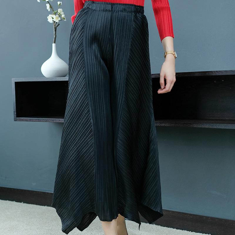 New Spring Female Garments Of 2019 With Irregular Large Leisure Pleats Loose Legs Pants Trousers