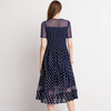 Fashion dot prints Pleated Women Summer Dress