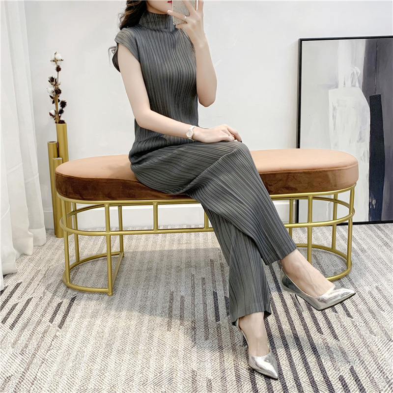 Summer 2020 Women Spot Pleated Jumpsuit New Slim Casual Pants