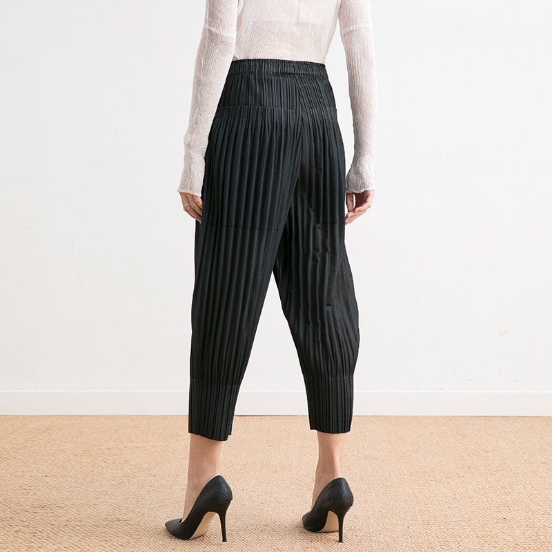 Women's 2020 Summer Pleated Pants Loose Harem Pants Nine Point Casual Pants