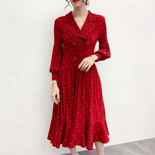 Pleated Polka Dot Dress 2020 Spring New Loose Large Pleated Dress