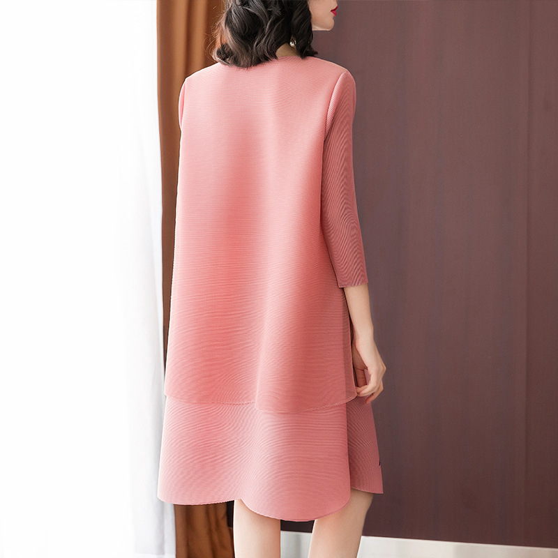 Fake Two Fold Dress Spring New Women's Loose Large Embroidered A-line Dress