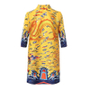 French Retro Chinese Style Print Dress Spring 2021 New Women's Loose Plus Size Pleated Dress