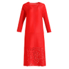 High End Plus Size Red Pleated Dress Spring 2021 New Women's Loose A-line Pleated Dress