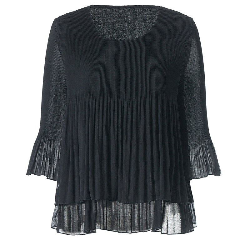 Women Pelated Fashion New Tops Big Size Tidal Solid Color Shirts