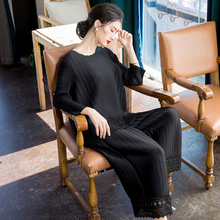 Spring 2020 New Loose Top T-shirt Large Wide Leg Pants Two Piece Pleated Women's Wear