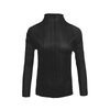 Pleated T-shirt Bottoming Tops Women's 2020 Spring Autumn Solid Simple High Neck Slim Long Sleeve Top