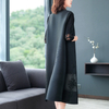 Wrinkle Embroidered Large Windbreaker Jacket Single-breasted Overcoat Autumn Winter Women Tops