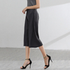 Women Casual Pleated Pants Basic Style Slack Broad-legged Straight Trousers
