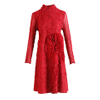 High End Embroidered Red Long Sleeve Dress For Women's Autumn And Winter New Design With A-line Dress