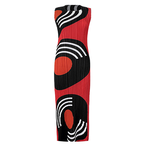 Women's New Style Spring And Summer 2020 Round Neck Mid Length Circle Print Slim Dress