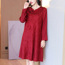 Chinese Style Retro Cheongsam Improved Dress Spring 2021 New Women's Pleated Dresses