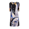 2021 Spring New Print Round Neck Medium Sleeve Loose Swing Skirt Pleated Dress