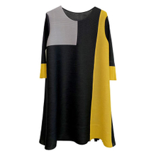 Pleated Loose Dress 2021 Spring And Summer New Foreign Style Color Matching Large Size Slim Medium Length Dress