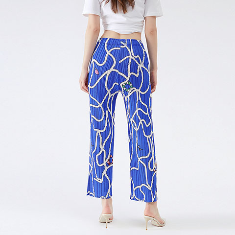 2021 Spring New High Waisted Slim Straight Pants Femininity Pleated Lines Loose Casual Pants