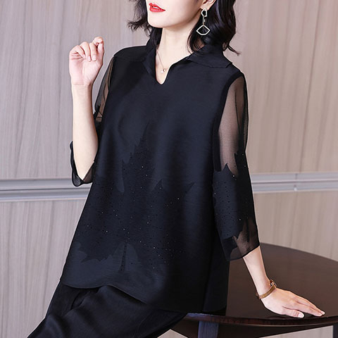Pleated Spring Clothing 2021 New Women's Fashion Temperament Versatile Stripe Large Fat Mm Loose Top T-shir