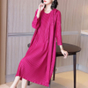 Lady Large Red Pleated Dress Spring 2021 New Women's Loose Dress