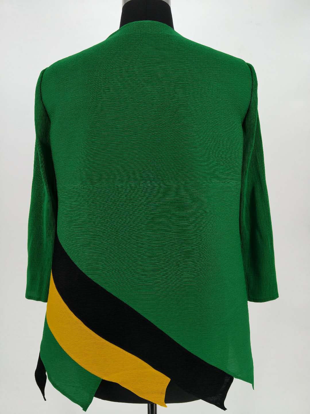 2018 Spring Factory Pleated Casual Tassel Long Striped Turtleneck Design Tops