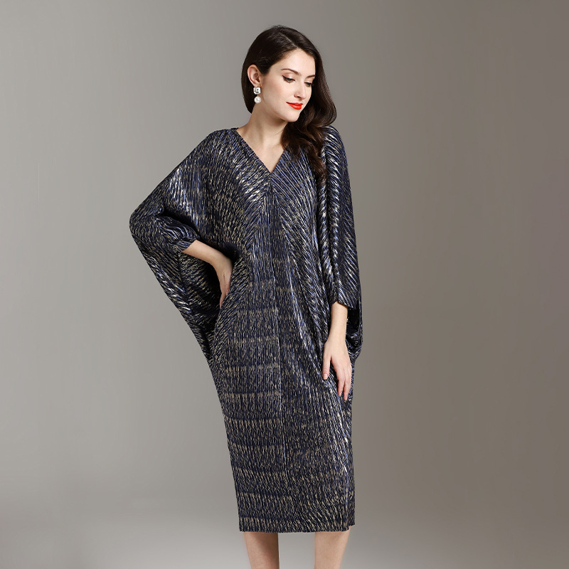 Spring Women Pleated Fashion New Loose Big Size Print Popular Tidal Dress