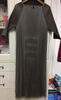 Women Pleated Sleeve Static Dresses Vertical Striped Loose Leisure Mom Dresses