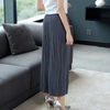 Summer New Women's Pelated Simple Fashion Leisure Pants Loose Size Chiffon Pleated Broad-legged Pants