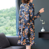 Fashion Vintage Print Large-size Pleated Dress Autumn New Style Women's Dress