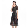 New Summer Lace High-end Ladies' Pleats Print Dress