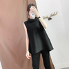 Women Tops Shirts Pleated Pure Color Classic Pleated Folded Small Vest Large Sleeveless Loose Fashion Underwear