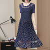 Pleated Point Printed Dresses Summer Women's Dresses New Large Splice Dresses