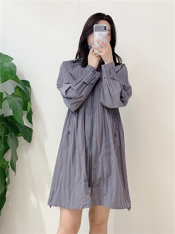 Pleated Coat Women's Spring And Autumn Style Loose Large Temperament Windbreaker Women Jacket