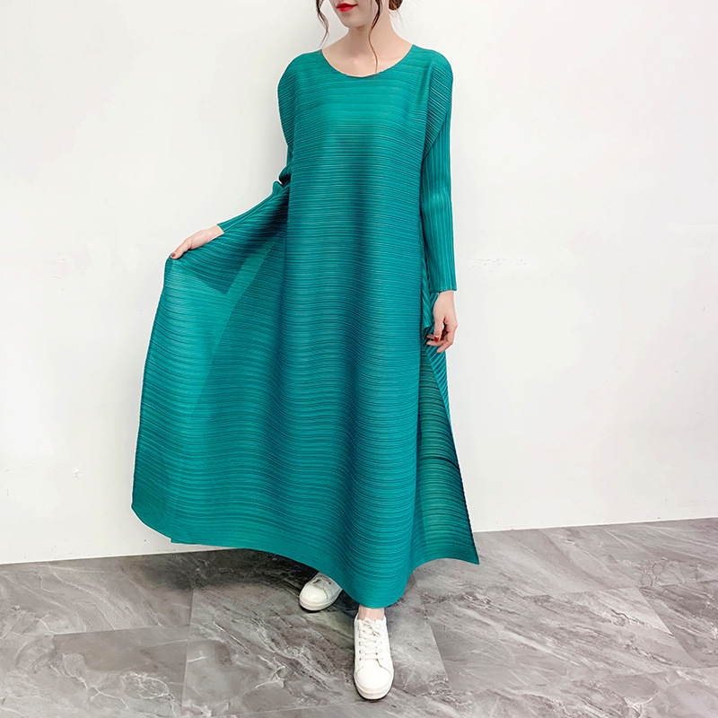 Spring Women Pleated Fashion New Tidal Big Size Loose Pleated Dress