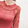 Spring 2020 Women Pleated Dress Large Print Lace Dress