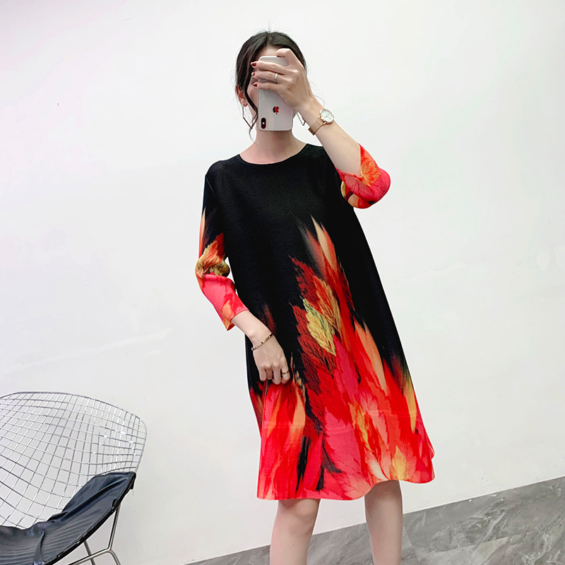 Spring 2020 Women Pleated Dress Oversized New Dress