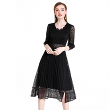 Autumn women Popular Dress Big Size Lace Elegant Lady Dress