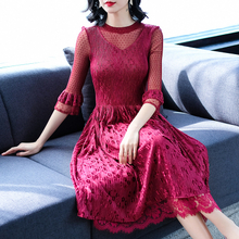 Spring Women Pleated Fashion New Lace Good Quality Tidal Popular Dress