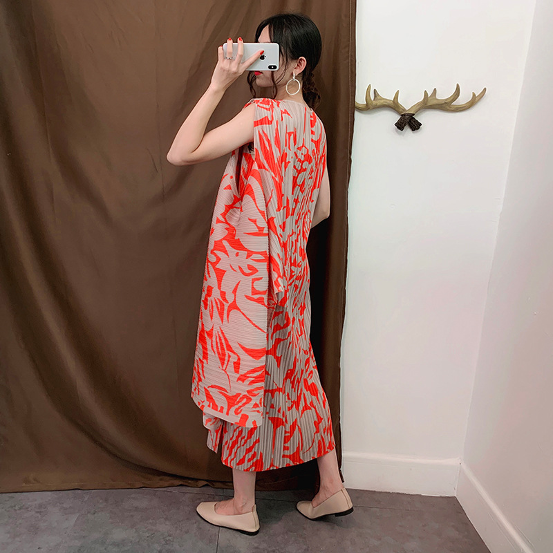 Autumn Women Pleated Dress Fashion New Tidal Big Size Dress