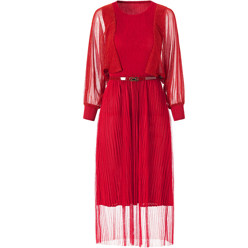 Spring 2020 Fashion New Popular New Slim Pleated Dress
