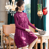Embroidered Lace Patchwork Dress 2020 Spring New Loose Large Pleated A-line Dress