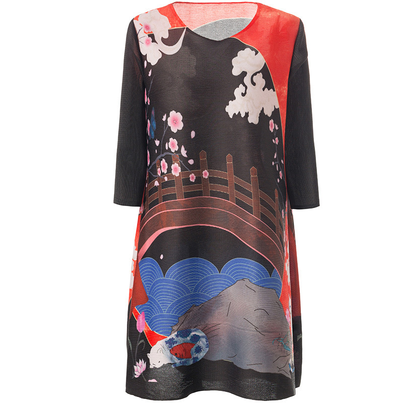 Oversized Belly Covering Dress 2020 Spring New Fashion Printed Loose Dress