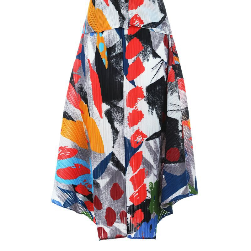 Pleated Fashion Women's 2020 Spring And Summer Graffiti Print Skirt