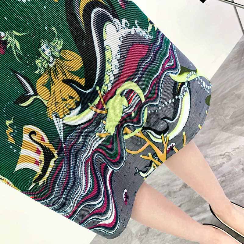 Oversized Pleated Dress Spring 2020 New Fashion Print Dress